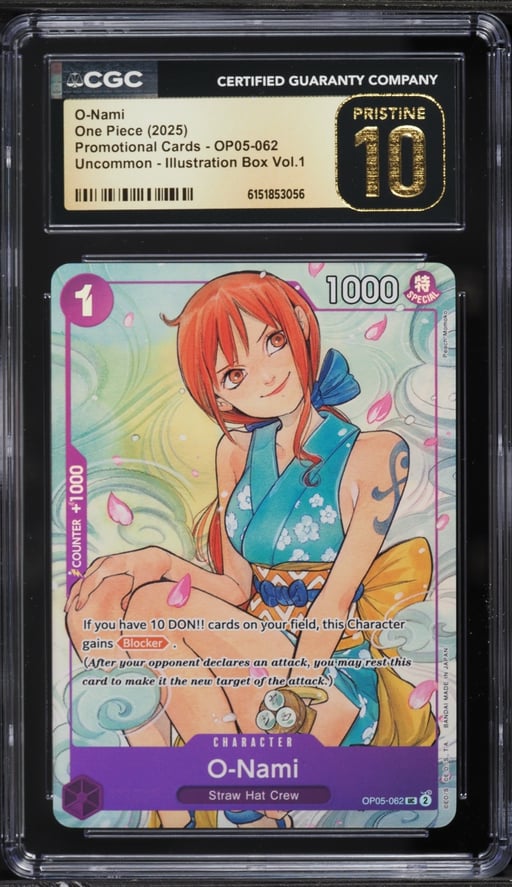 2025 One Piece Promo Illustration Box Volume 1 O-Nami #OP05-062 CGC 10 PRISTINE
