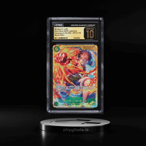 2025 One Piece Japanese Carrying On His Will SEC Monkey D. Luffy #OP13-118 CGC 10 PRISTINE