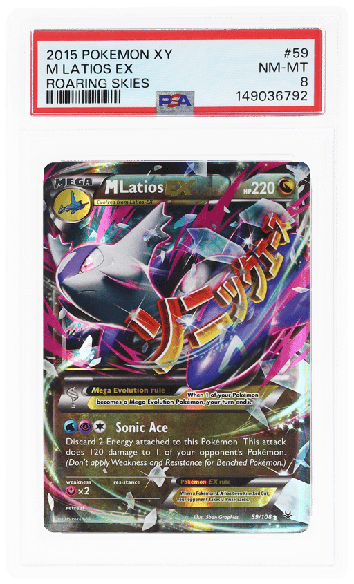 2015 Pokemon XY Roaring Skies M Latios Ex #59 PSA 8
