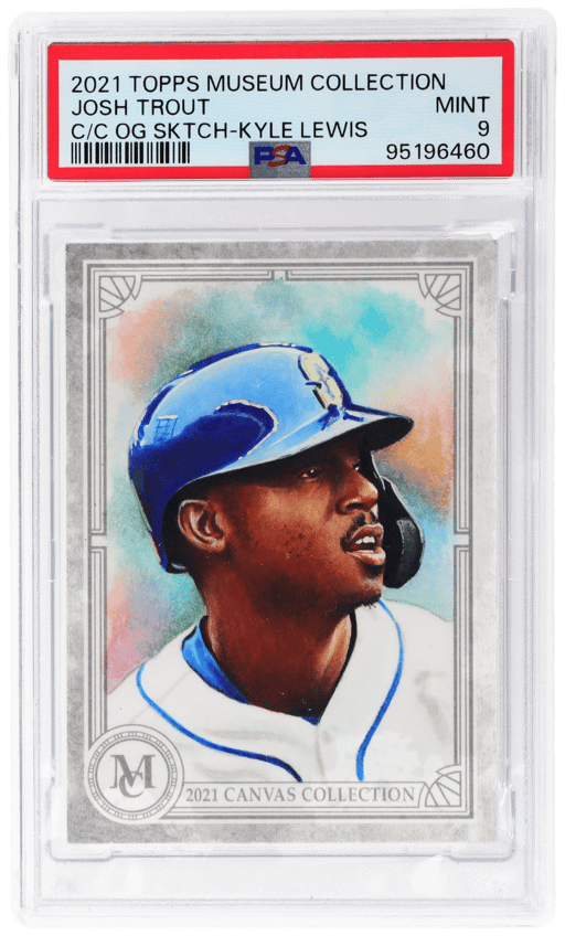 2021 Topps Museum Collection Canvas Collection Originals Sketch Kyle Lewis Josh Trout 1/1 PSA 9