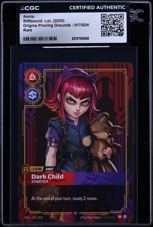 2025 Riftbound League Of Legends LoL Origins Proving Grounds Annie #17 CGC AUTH