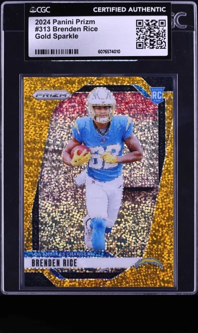 2024 Panini Prizm Gold Sparkle Brenden Rice ROOKIE /24 #313 CGC AUTH