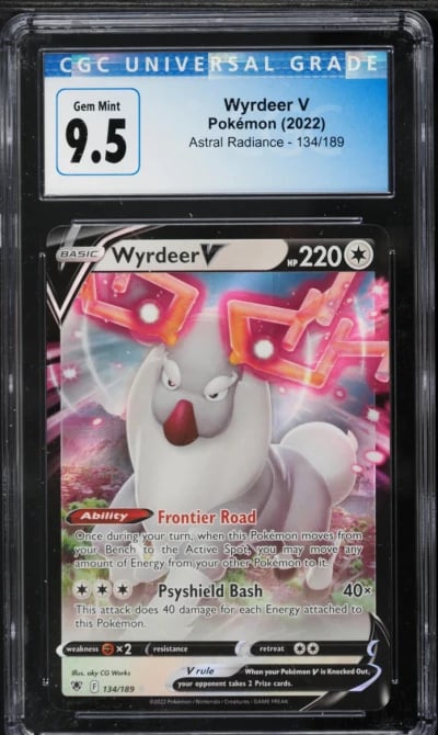 2022 Pokemon Sword & Shield Astral Radiance Full Art Wyrdeer V #134 CGC 9.5 GEM MINT