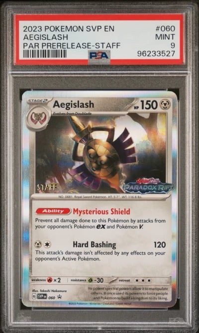 2023 POKEMON SVP EN-SV BLACK STAR PROMO #060 AEGISLASH PSA 9