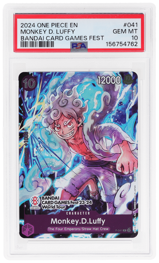 2024 One Piece Promo Bandai Card Games Fest '23 To '24 World Tour Monkey D. Luffy #P-041 PSA 10