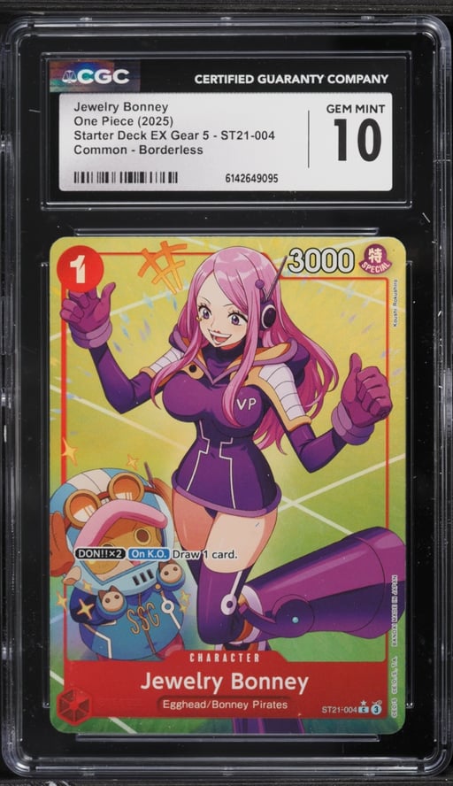 2025 One Piece Starter Deck EX Gear 5 Borderless Jewelry Bonney #ST21-004 CGC 10 GEM MINT