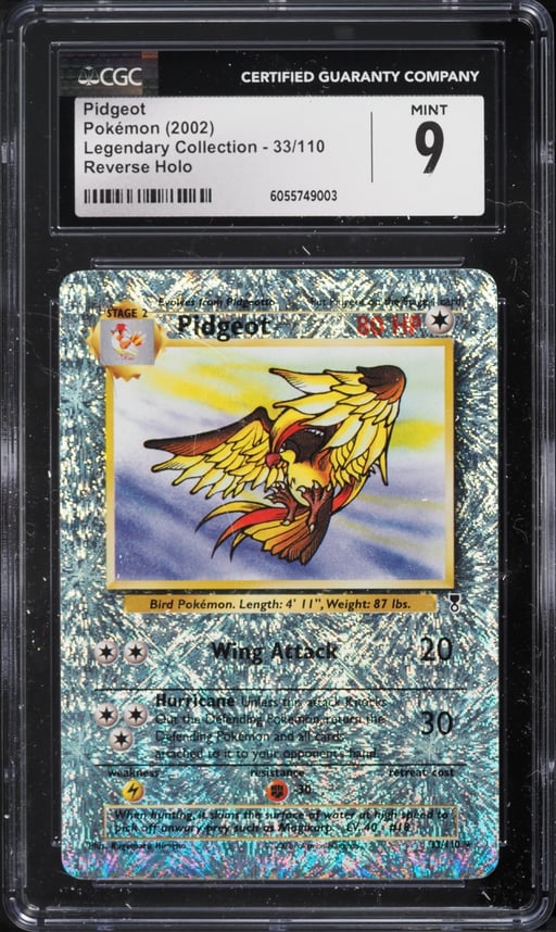 2002 Pokemon Legendary Collection Reverse Holo Pidgeot #33 CGC 9 MINT