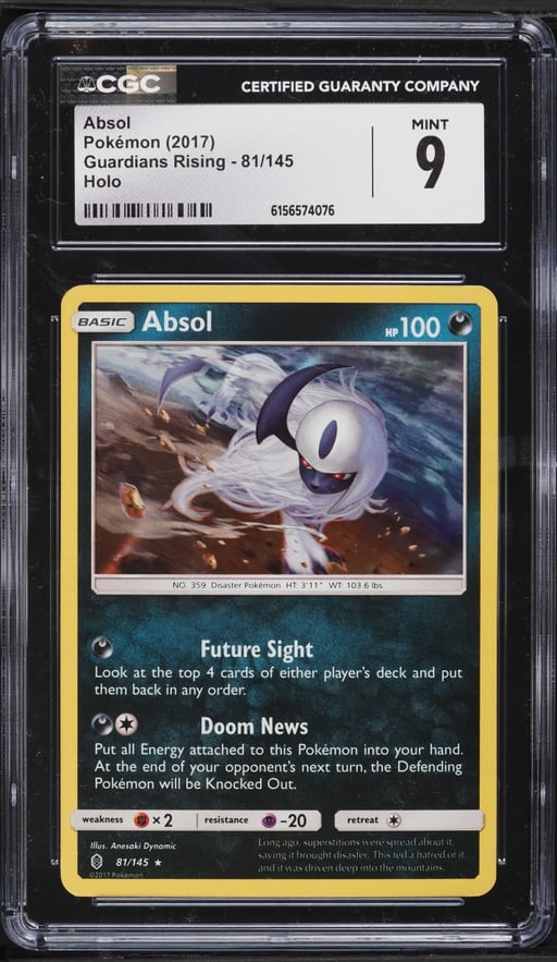 2017 Pokemon Sun & Moon Guardians Rising Holo Absol #81 CGC 9 MINT