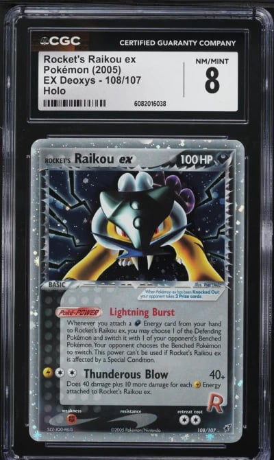 2005 Pokemon EX Deoxys Holo Rocket's Raikou ex #108 CGC 8 NM-MT
