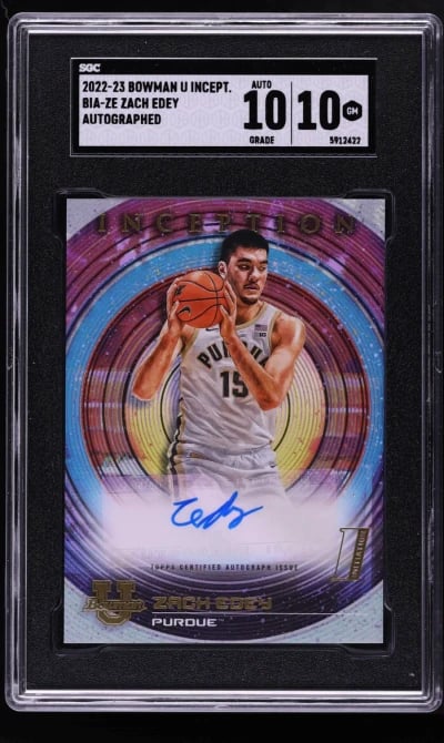 2022 Bowman University Inception Zach Edey ROOKIE AUTO #BIA-ZE SGC 10 GEM MINT