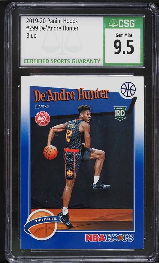 2019 Hoops Blue De'Andre Hunter ROOKIE #299 CSG 9.5 GEM MINT