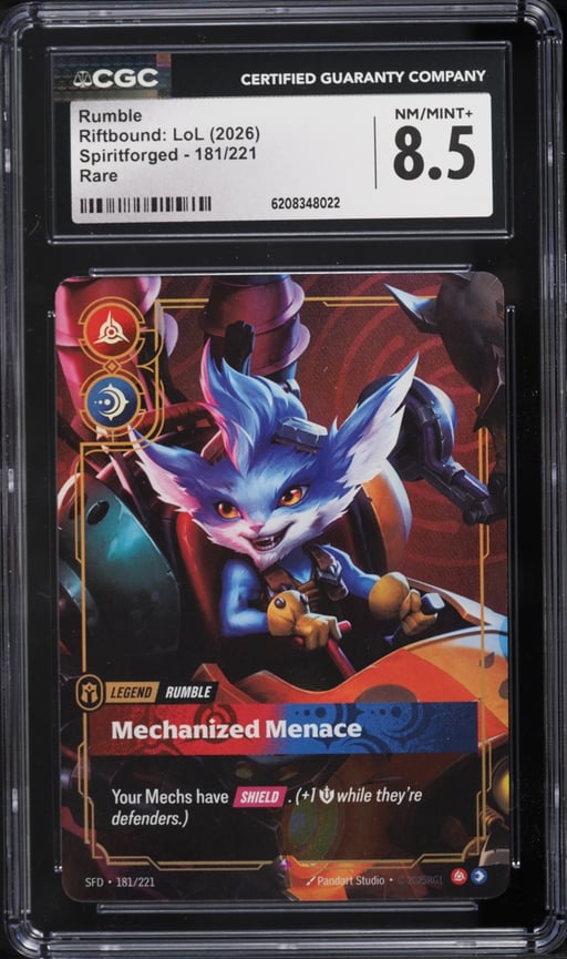 2026 Riftbound League Of Legends LoL Spiritforged Rumble #181 CGC 8.5 NM-MT+