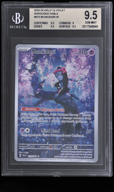 2024 Pokemon Scarlet and Violet Shrouded Fable Illustration Rare Munkidori #72 BGS 9.5