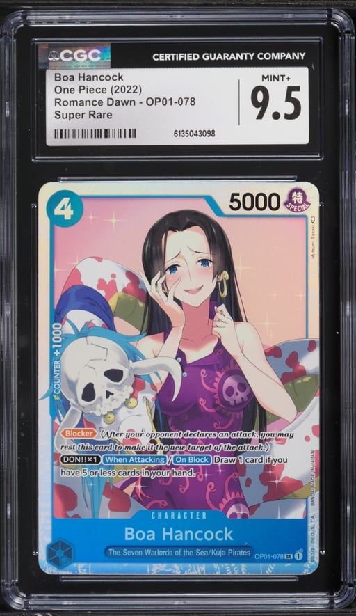 2022 One Piece Japanese Romance Dawn SR Boa Hancock #OP01-078 CGC 9.5 MINT+