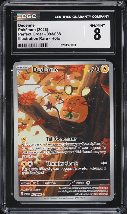 2026 Pokemon Mega Evolution Perfect Order IR Dedenne #93 CGC 8 NM-MT