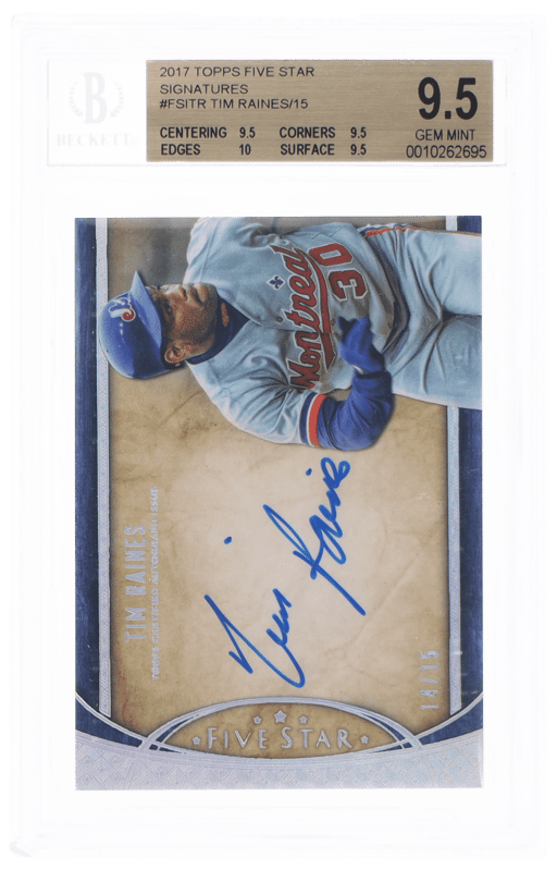 2017 Topps Five Star Signature Tim Raines #FSI-TR 14/15 BGS 9.5