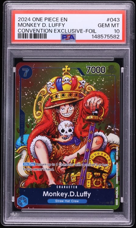 2024 One Piece Promo Convention Exclusive Foil Monkey D. Luffy #P-043 PSA 10 GEM MINT