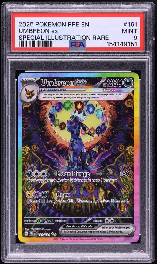 2025 Pokemon Scarlet & Violet Prismatic Evolutions SIR Umbreon ex #161 PSA 9 MINT