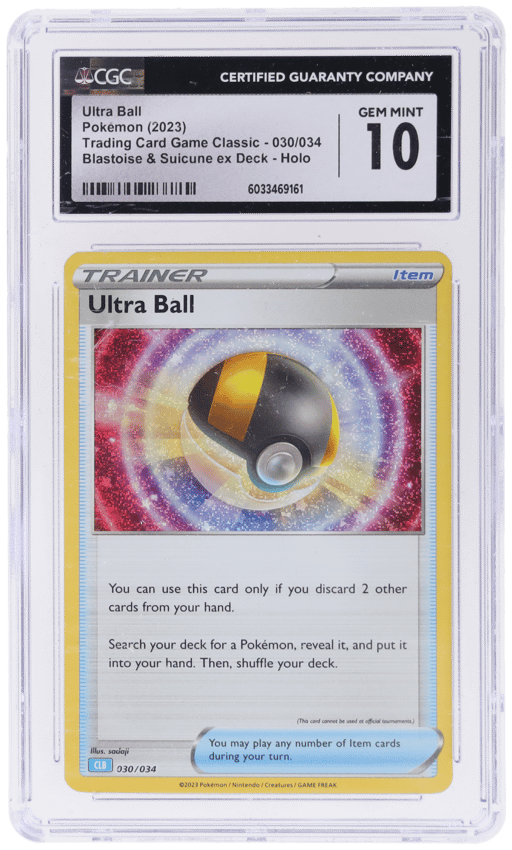 2023 Pokemon Trading Card Game Classic Blastoise and Suicune Ex Deck Ultra Ball #030 CGC 10
