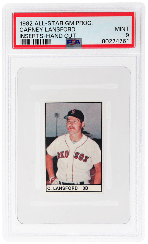 1982 All-Star Game Program Inserts Hand Cut Carney Lansford PSA 9