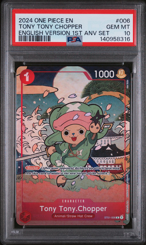 2024 ONE PIECE ENGLISH VERSION 1ST ANNIVERSARY SET 006 TONY TONY CHOPPER PSA 10
