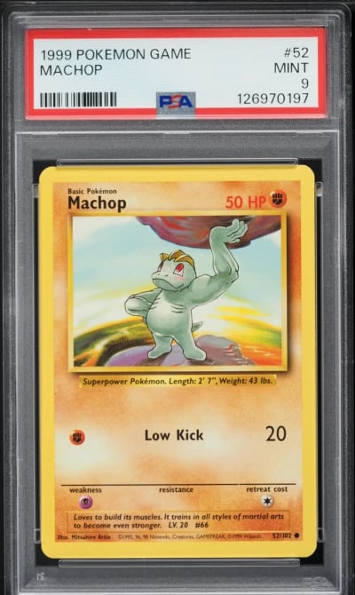 1999 Pokemon Base Set Machop #52 PSA 9 MINT