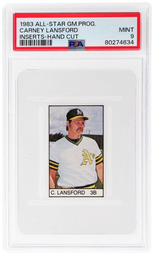 1983 All-Star Game Program Inserts Hand Cut Carney Lansford PSA 9