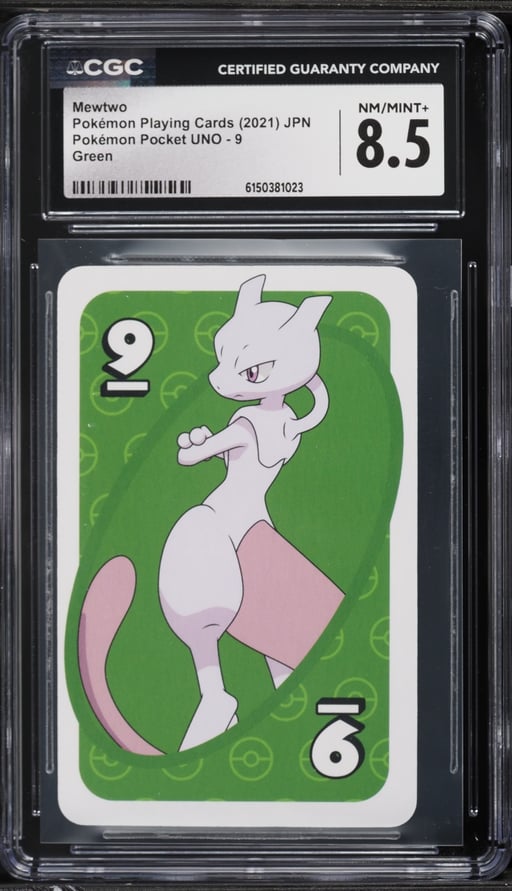2021 Pokemon Japanese Playing Cards Pocket UNO Green Mewtwo #9 CGC 8.5 NM-MT+