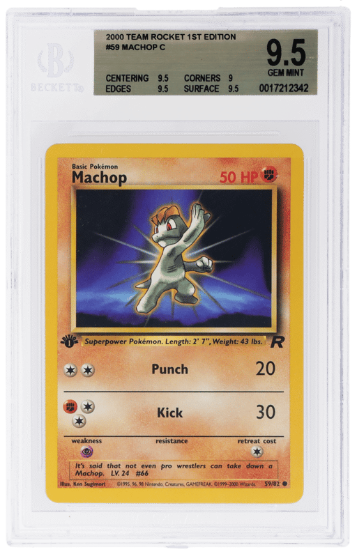 2000 Pokemon Team Rocket 1st Edition Machop #59 BGS 9.5