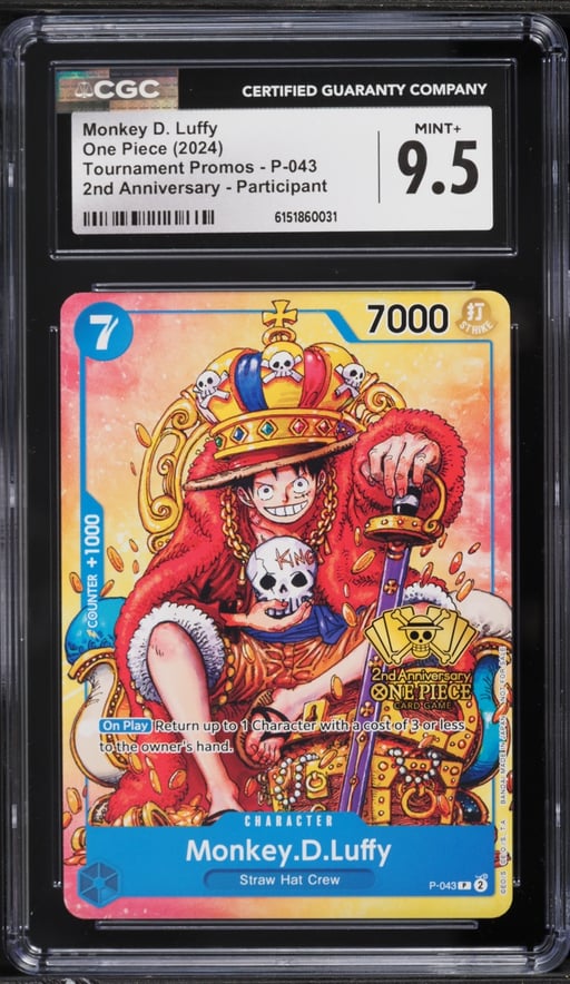 2024 One Piece Promo 2nd Anniversary Participant Monkey D. Luffy #P-043 CGC 9.5 MINT+