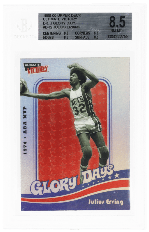 1999 Ultimate Victory Dr. J Glory Days Julius Erving #DR2 BGS 8.5