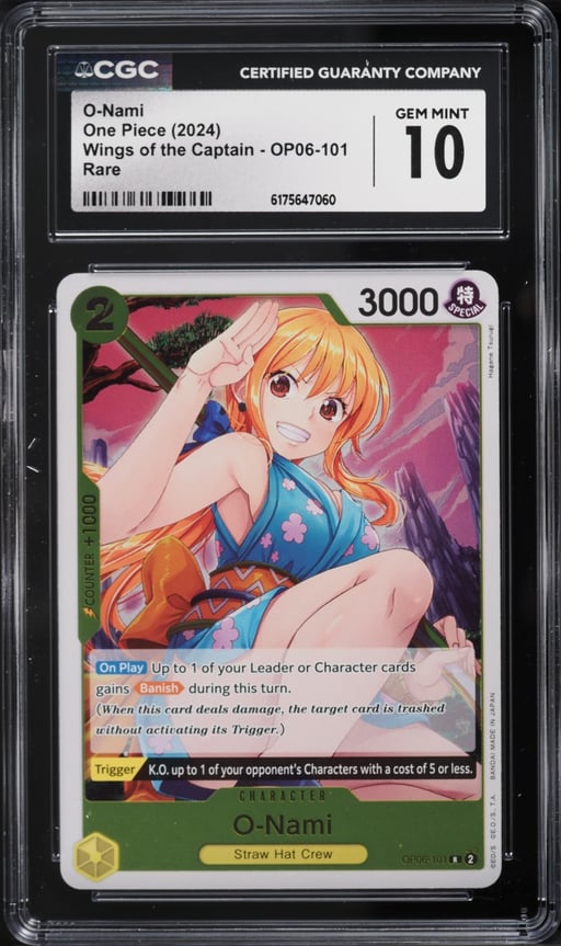 2024 One Piece Wings Of The Captain O-Nami #OP06-101 CGC 10 GEM MINT