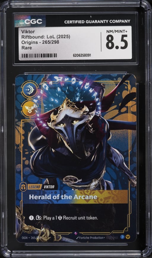 2025 Riftbound League Of Legends LoL Origins Viktor #265 CGC 8.5 NM-MT+