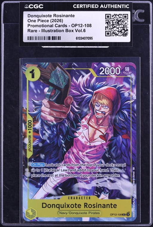 2026 One Piece Promo Illustration Box Vol. 6 Donquixote Rosinante #OP12-108 CGC AUTH