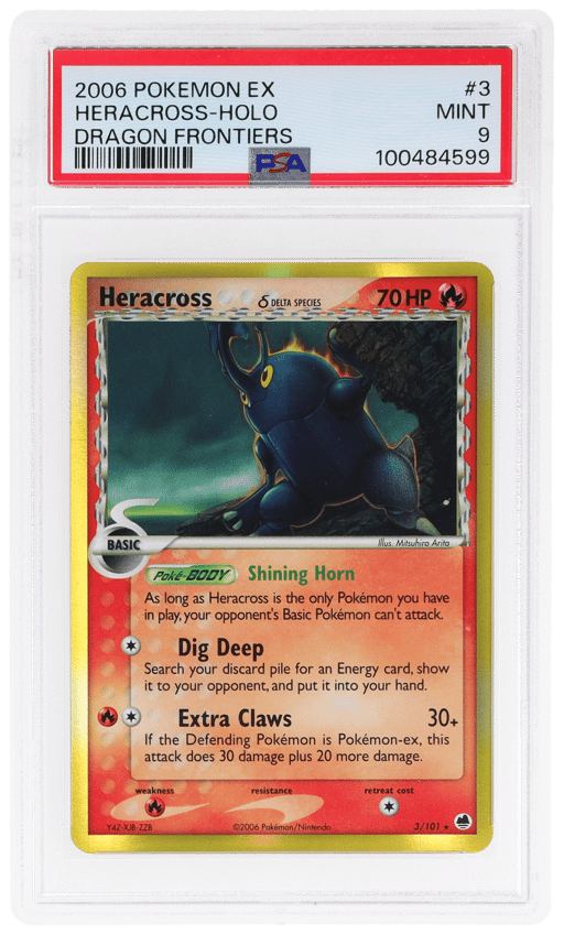 2006 Pokemon Ex Dragon Frontiers Holo Heracross #3 PSA 9