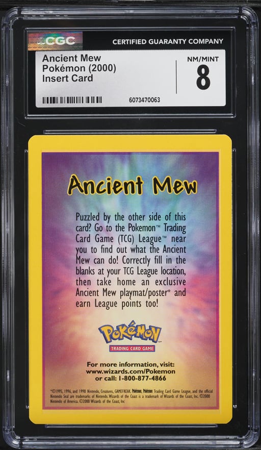 2000 Pokemon Insert Card Ancient Mew CGC 8 NM-MT