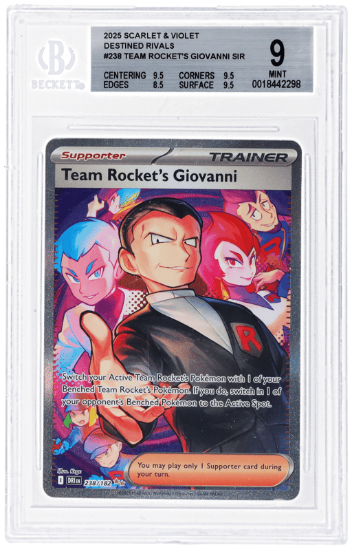 2025 Pokemon Scarlet and Violet Destined Rivals Special Illustration Rare Team Rocket's Giovanni #238 BGS 9