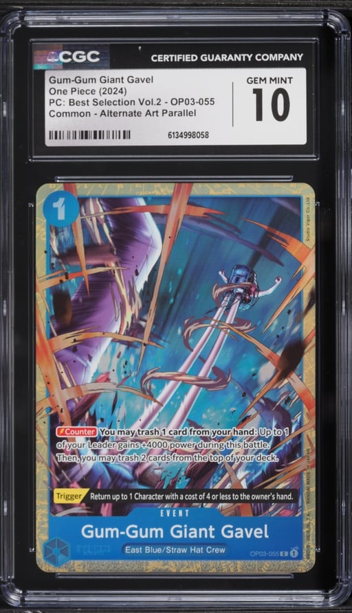 2024 One Piece Premium Collection Best Selection Volume 2 Gum-Gum Giant Gavel #OP03-055 CGC 10