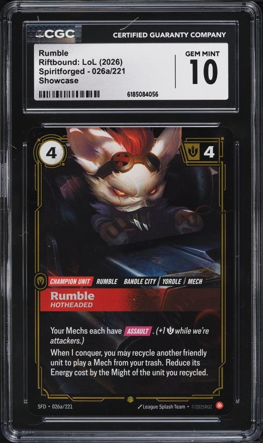 2026 Riftbound League Of Legends Spiritforged Showcase Rumble #026a CGC 10 GEM MINT
