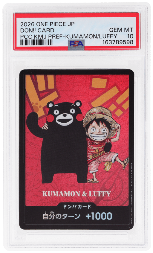 2026 One Piece Premium Card Collection Kumamoto Prefecture Special Japanese Kumamon and Luffy Don Card PSA 10