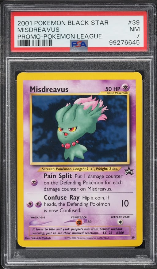 2001 Pokemon League Black Star Promo League Misdreavus #39 PSA 7 NRMT