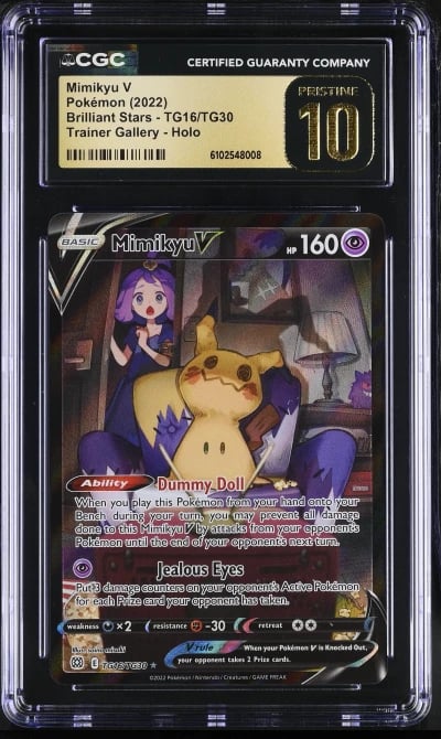 2022 Pokemon Sword & Shield Brilliant Stars CHR Mimikyu V #TG16 CGC 10 PRISTINE