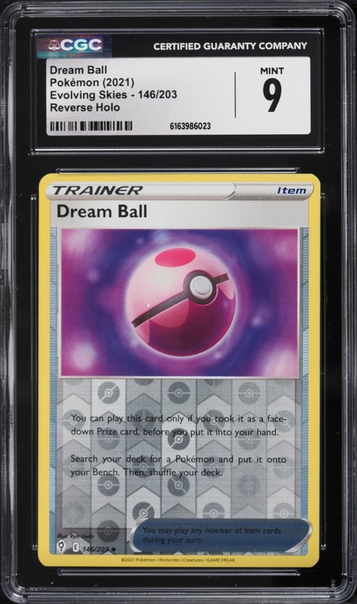 2021 Pokemon Sword & Shield Evolving Skies Reverse Holo Dream Ball #146 CGC 9 MINT
