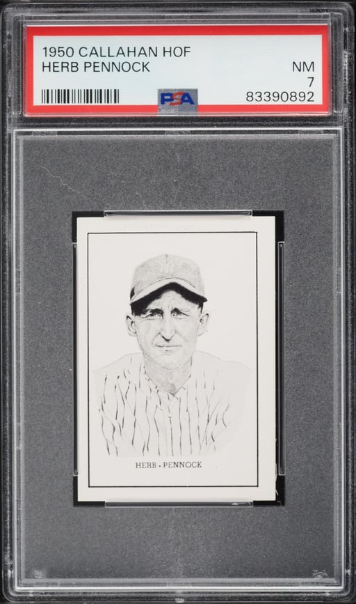1950 Callahan Hall Of Fame Herb Pennock PSA 7 NRMT