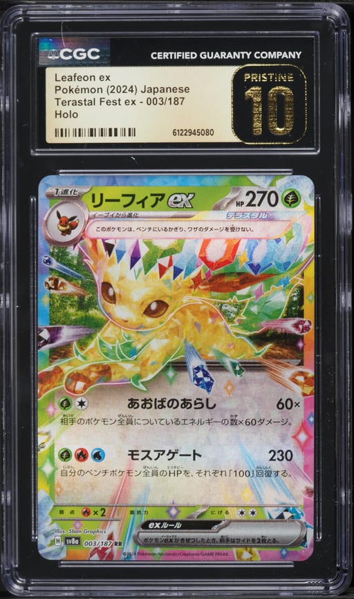 2024 Pokemon Japanese Scarlet & Violet Terastal Fest Ex Holo Leafeon Ex #003 CGC 10 PRISTINE