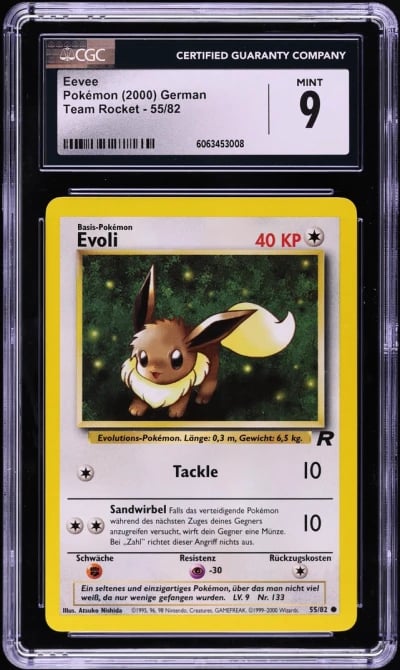 2000 Pokemon German Team Rocket Eevee #55 CGC 9 MINT