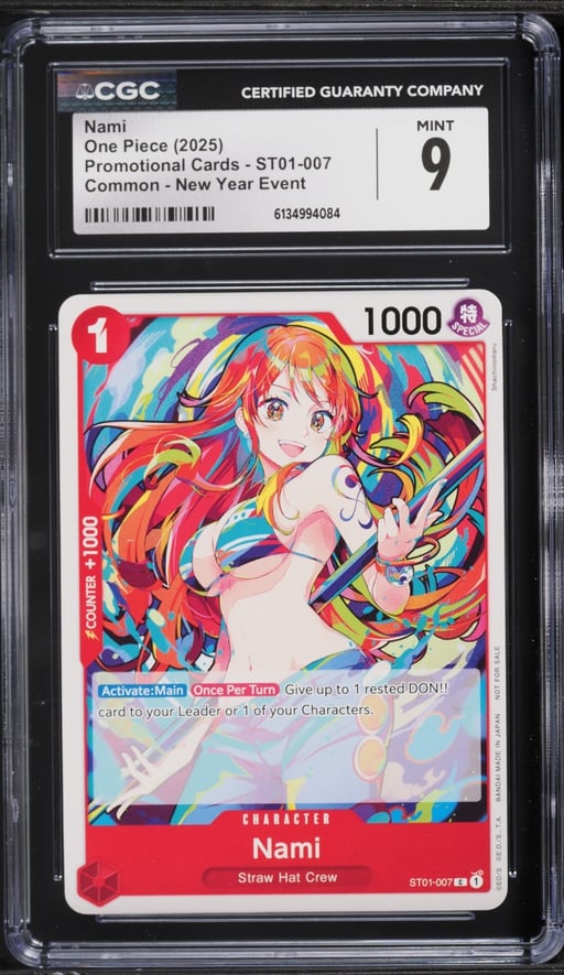 2025 One Piece Promo Cards New Year Event Nami #ST01-007 CGC 9 MINT