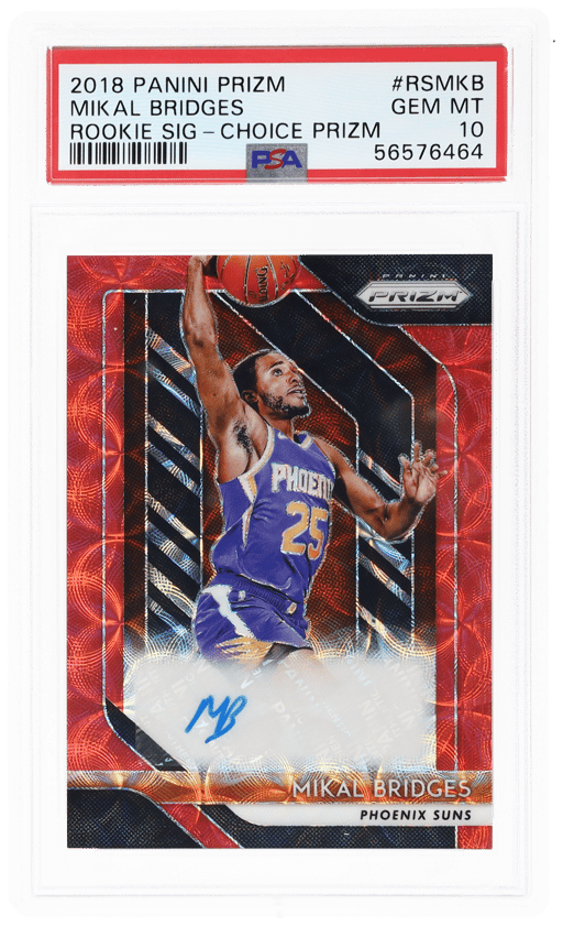 2018 Panini Prizm Rookie Signature Choice Prizm Mikal Bridges #RS-MKB PSA 10