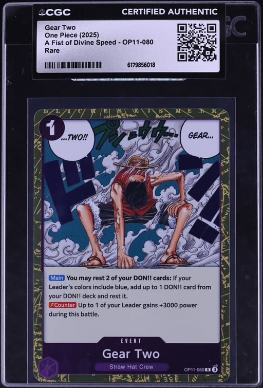 2025 One Piece A Fist Of Divine Speed Gear Two #OP11-080 CGC AUTH