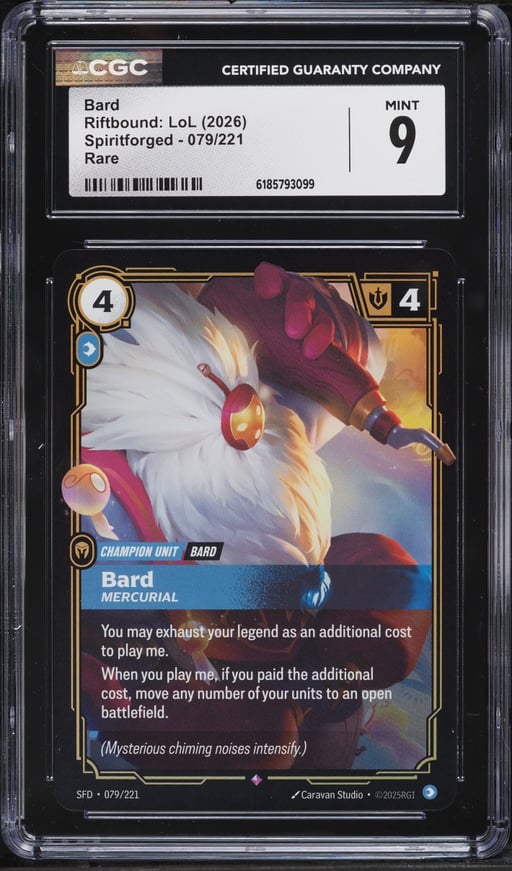 2026 Riftbound League Of Legends LoL Spiritforged Bard #79 CGC 9 MINT